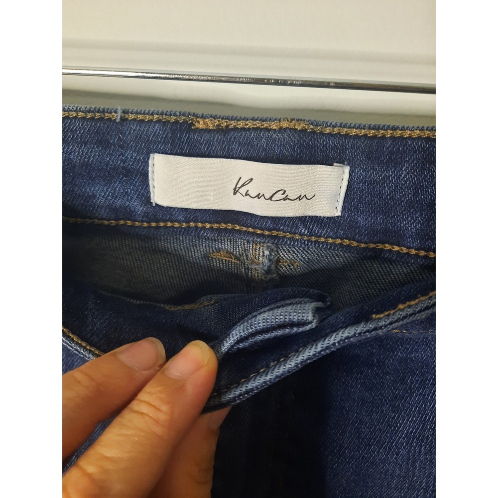 KanCan High Rise Utility Straight Leg Jeans Dark Wash Size 14 Distressed - Picture 3 of 7